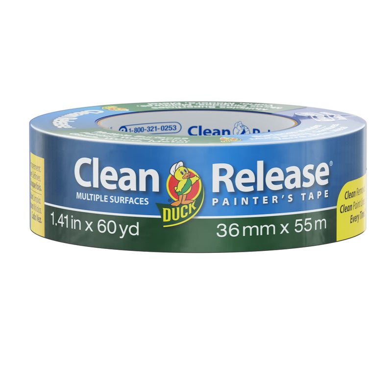 Duck Brand Clean Release Painter's Tape, 1.41 in. x 60 yd., Blue, Single Roll (240194) - Image 1
